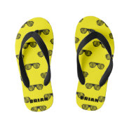 Personalized Yellow Kid's Summer Beach Flip Flops at Zazzle