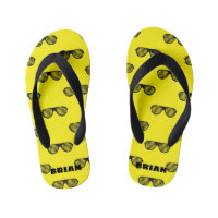 Personalized yellow kid's summer beach Flip Flops