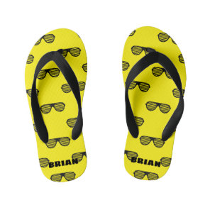 Personalized yellow kid's summer beach Flip Flops