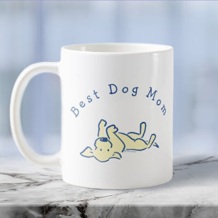 Personalized Yellow Lab Lounging Simple White Coffee Mug