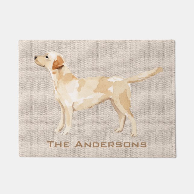 Personalized Yellow Lab Silhouette Doormat (Front)