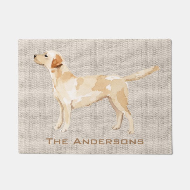 Personalized Yellow Lab Silhouette Doormat