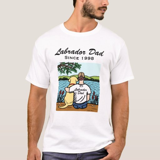 Personalized Yellow Labrador and Dad Tshirt  