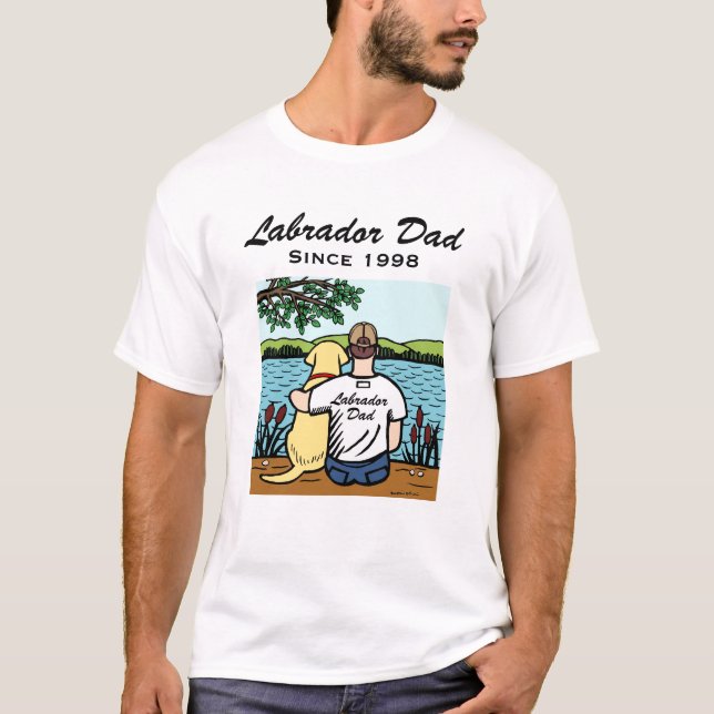 Personalized Yellow Labrador and Dad Tshirt (Front)