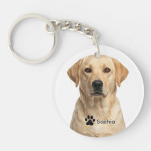 Personalized Yellow Labrador Cream Dog Keychains