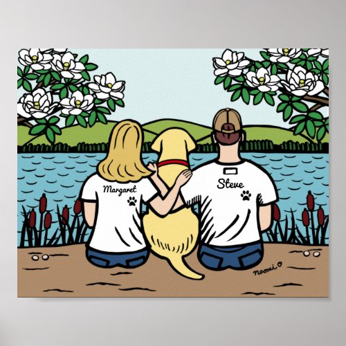 Personalized Yellow Labrador Family Blonde L Poster
