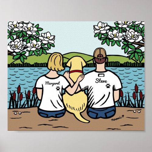 Personalized Yellow Labrador Family Blonde S Poster