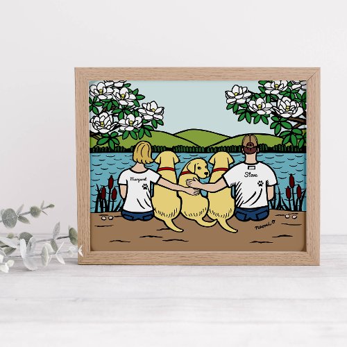Personalized Yellow Labrador Family Blonde Short B Poster