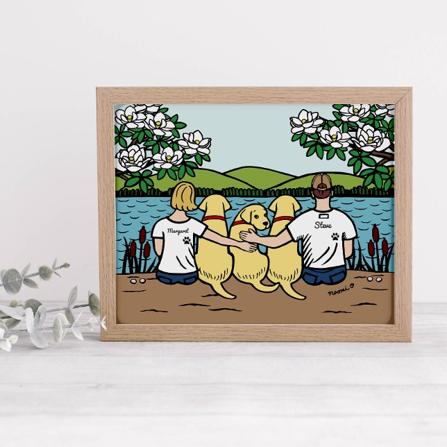 Personalized Yellow Labrador Family Blonde Short B Poster (Creator Uploaded)