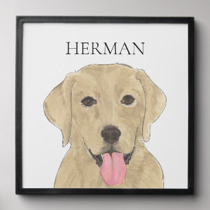 Personalized Yellow Labrador Pet Portrait Art Peel And Stick Photo Tile