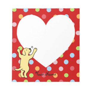 Personalized Yellow Labrador Puppy Hug Notepad
