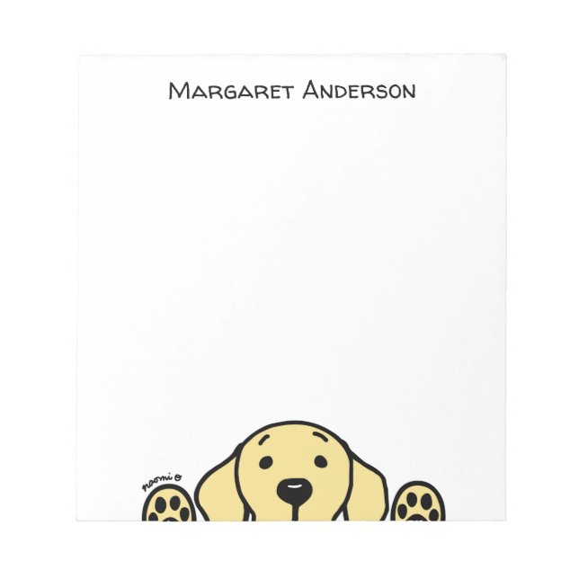 Personalized Yellow Labrador Watching You Notepad (Front)