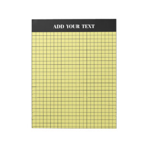 Personalized Yellow  Large Graph Paper Notepad