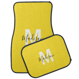 Personalized Yellow Monogram Car Floor Mat