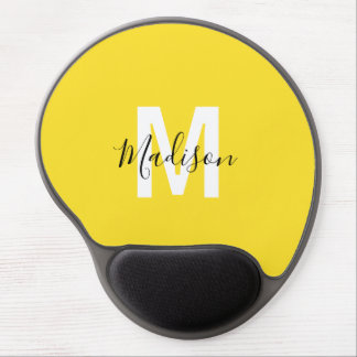 Personalized Yellow Monogram Gel Mouse Pad