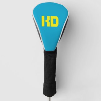 Personalized Yellow Monogram Simple Elegant Blue  