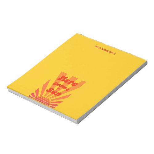 Personalized Yellow Motivational Notepad