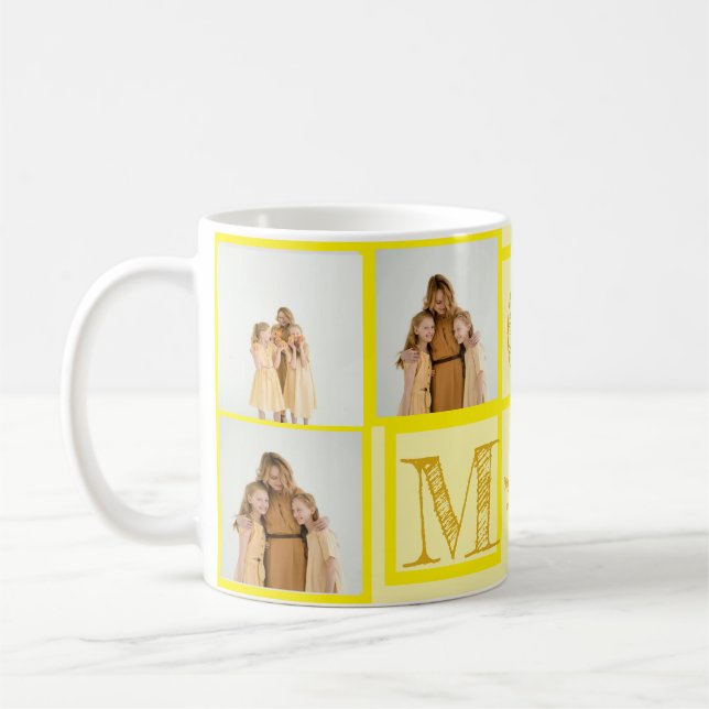 Personalized Yellow Mug – Custom Photo & Text (Left)