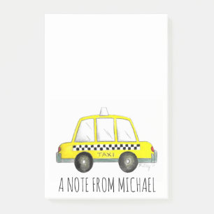 Personalized Yellow NYC Checkered Taxi Cab Post It Post-it Notes