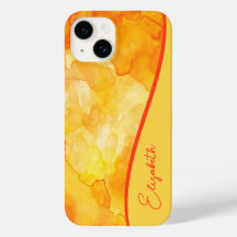 Personalized Yellow Orange Watercolor