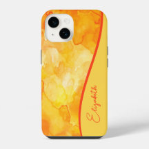 Personalized Yellow Orange Watercolor