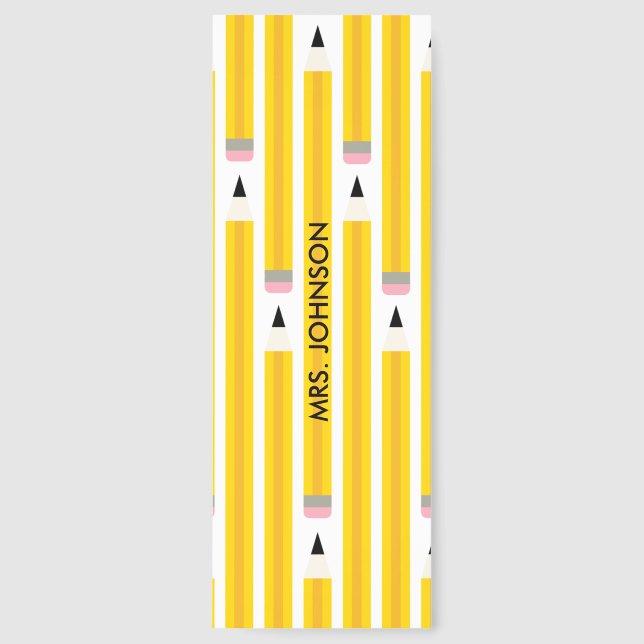 Personalized Yellow Pencil Bookmarks (Front)