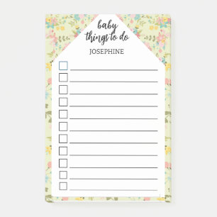 Personalized Yellow Pink Green  baby things to do Post-it Notes