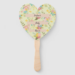 Personalized Yellow Pink Green Florals Hand Fan