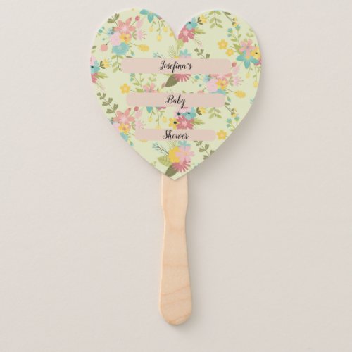 Personalized Yellow Pink Green Florals Hand Fan