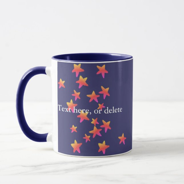 Personalized Yellow Pink Stars Mug (Left)