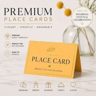 Personalized Yellow Place Card