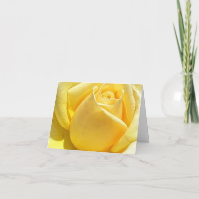 Personalized Yellow Rose Design Letterpress Thank You Card (Front)
