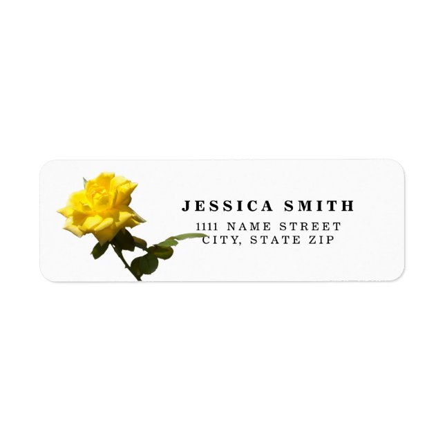 Personalized Yellow rose Label (Front)