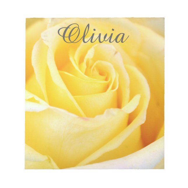 Personalized Yellow Rose Notepad (Front)