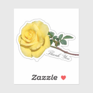 Personalized Yellow Rose Sticker