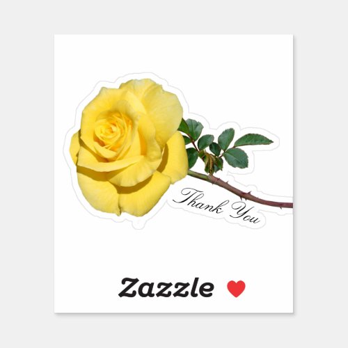 Personalized Yellow Rose  Sticker