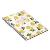 Personalized yellow roses white notebook (Right Side)