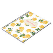 Personalized yellow roses white notebook (Left Side)