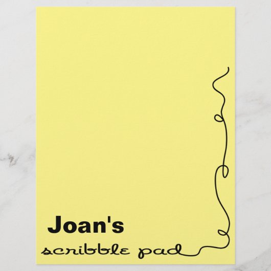 Personalized Yellow Scribble Pad (Front)
