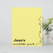 Personalized Yellow Scribble Pad (Standing Front)