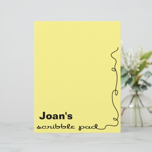 Personalized Yellow Scribble Pad (Standing Front)