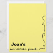 Personalized Yellow Scribble Pad (Front/Back)