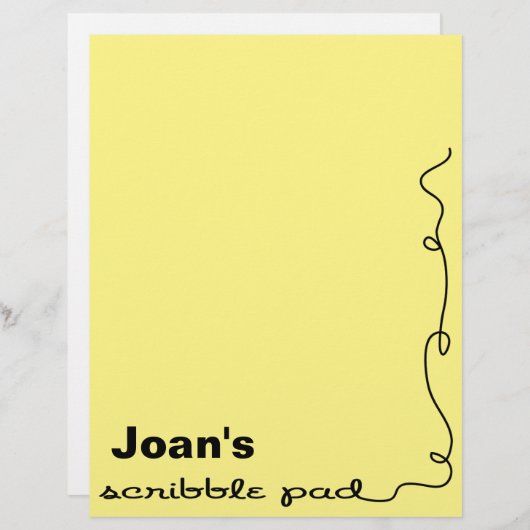 Personalized Yellow Scribble Pad (Front/Back)