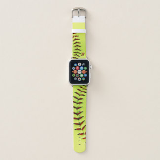 Personalized yellow softball ball apple watch band