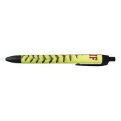 Personalized yellow softball ball black ink pen (Bottom)