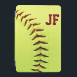 Personalized yellow softball ball iPad mini cover<br><div class="desc">Personalized yellow softball ball. Original and fun gift idea for team,  players or fans... </div>