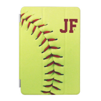 Personalized yellow softball ball iPad mini cover