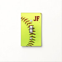 Personalized yellow softball ball