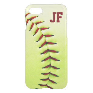 Personalized yellow softball ball iPhone SE/8/7 case