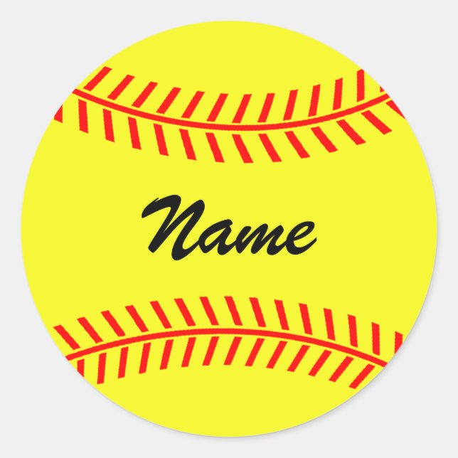 Personalized yellow softball stickers (Front)